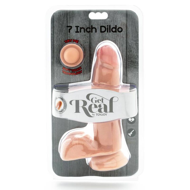 GET REAL - DILDO DE DOBLE DENSIDAD 12 CM BOLAS PIEL