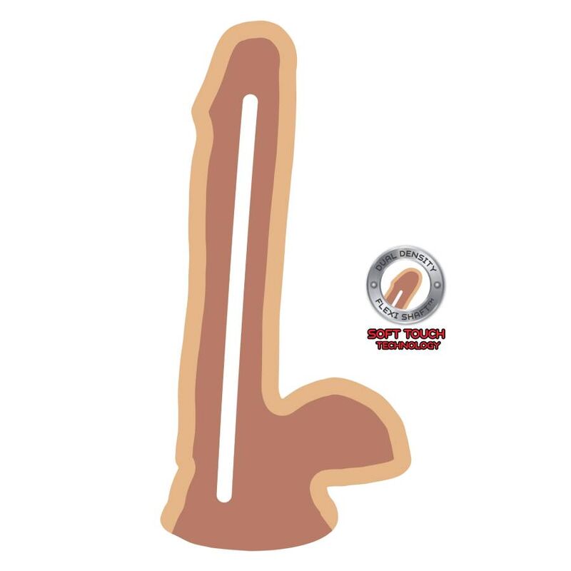 GET REAL - DILDO DE DOBLE DENSIDAD 17 CM BOLAS PIEL