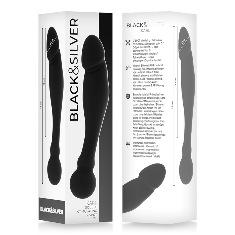 BLACK&SILVER - DILDO ESTIMULADOR DEL PUNTO G KARL 18 CM