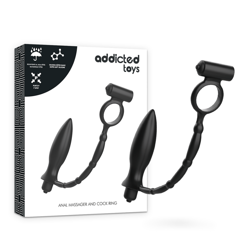 JUGUETES ADICTO - PLUG ANAL CON ANILLO VIBRATORIO