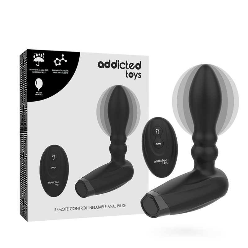 ADDICTED TOYS - TAPÓN INFLABLE CON CONTROL REMOTO - 10 MODOS DE VIBRACIÓN