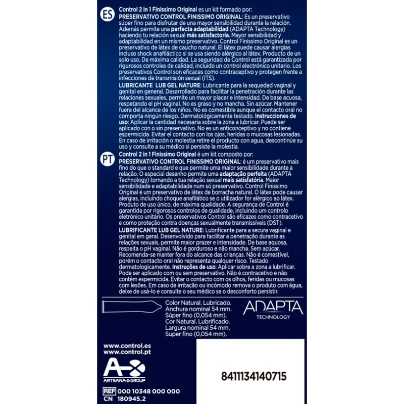 CONTROL - FINISIMO DUO + LUBRICANTE 6 UNIDADES