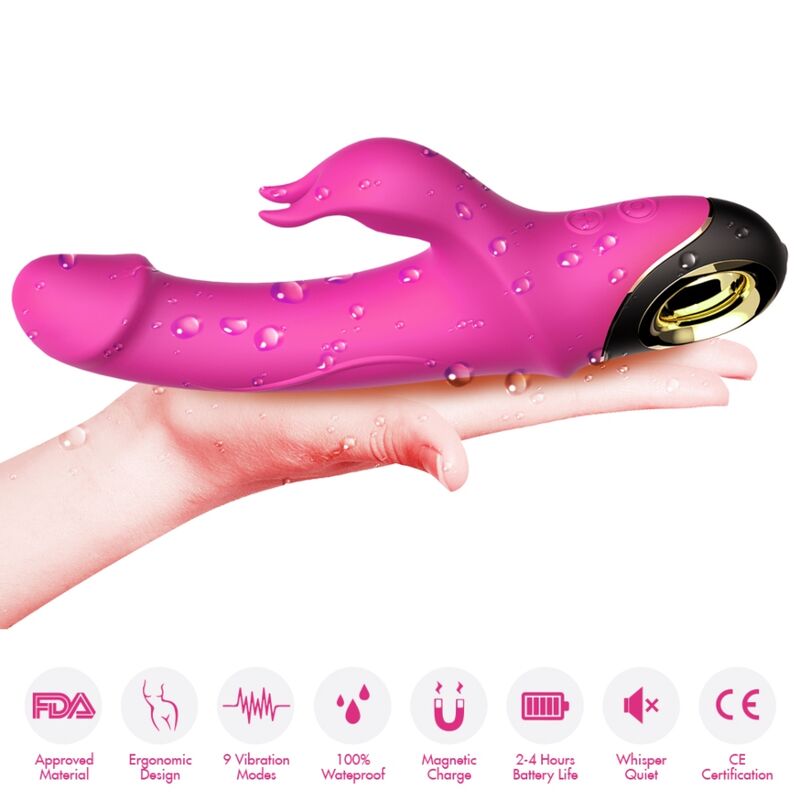 ARMONY - METEROR DILDO VIBRADOR CONEJO ROTADOR FUCSIA