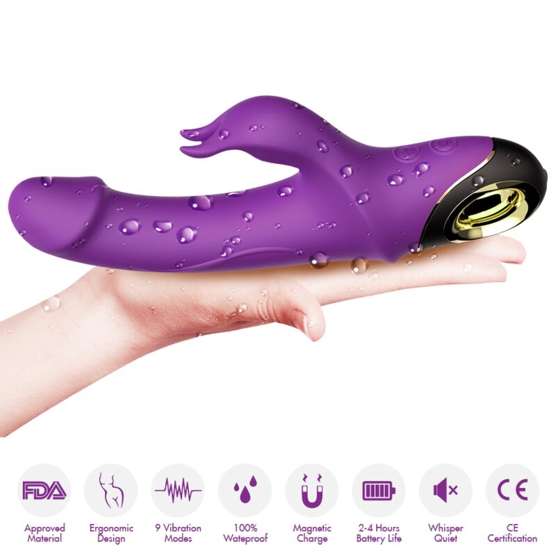 ARMONY - DILDO VIBRADOR CONEJO ROTADOR METEROR MORADO