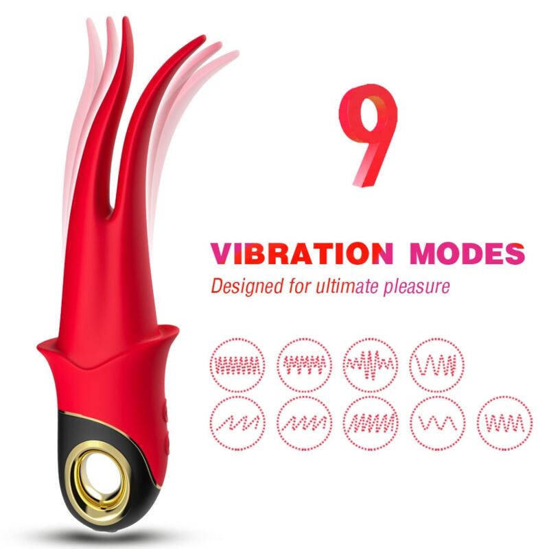 ARMONY - SHADOW VIBRADOR DOBLE CABEZAL ROJO PROVOCADOR