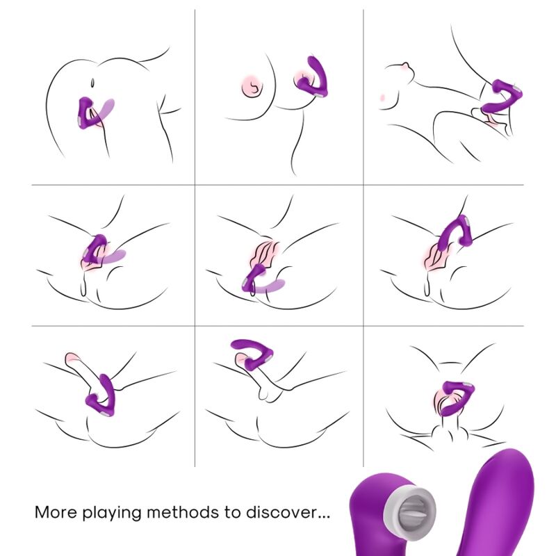 ARMONY - SECRETKISS LIMPIADOR DE CLÍTORIS VIBRADOR Y VIBRADOR CURVO MORADO