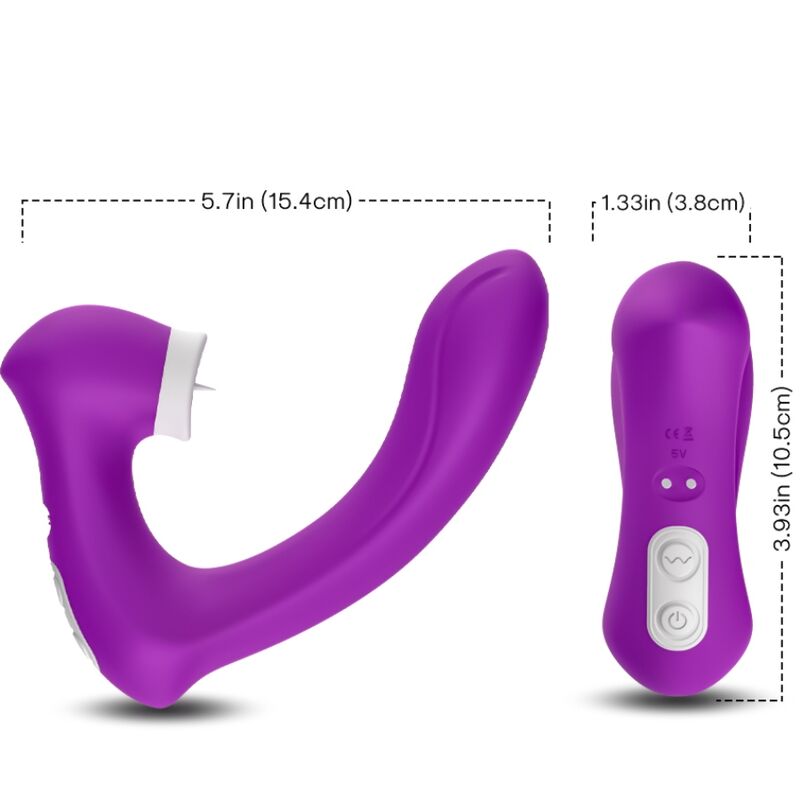 ARMONY - SECRETKISS LIMPIADOR DE CLÍTORIS VIBRADOR Y VIBRADOR CURVO MORADO