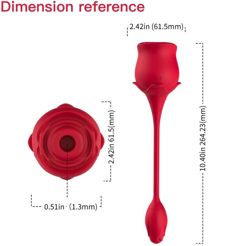 ARMONY - ROSE LICKING VIBRADOR DE CLÍTORIS Y VIBRADOR 10 MODOS ROJO