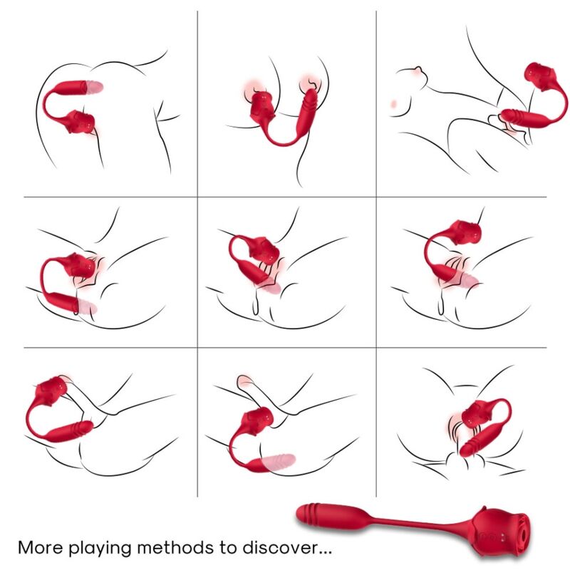 ARMONY - ROSEKNIGTH LIMPIADOR DE CLÍTORIS VIBRADOR Y VIBRADOR ROJO