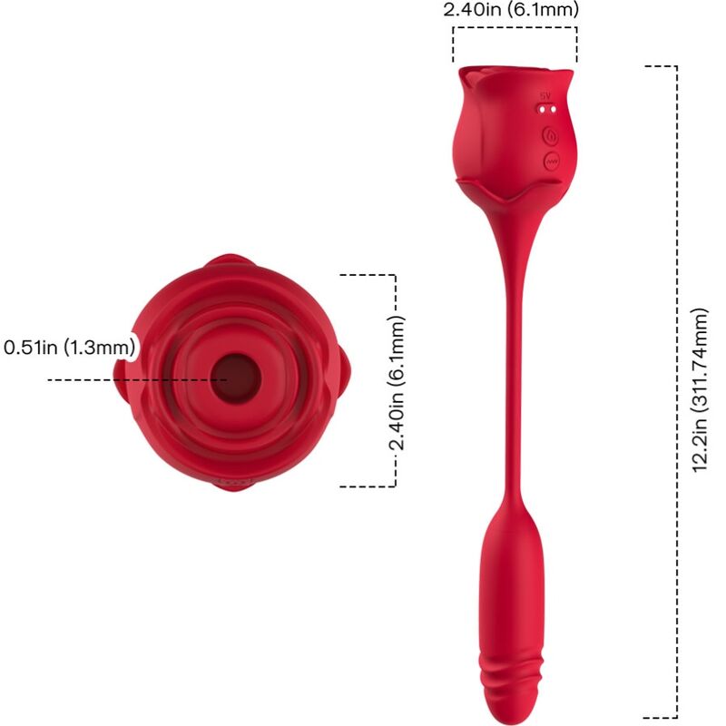 ARMONY - ROSEKNIGTH LIMPIADOR DE CLÍTORIS VIBRADOR Y VIBRADOR ROJO