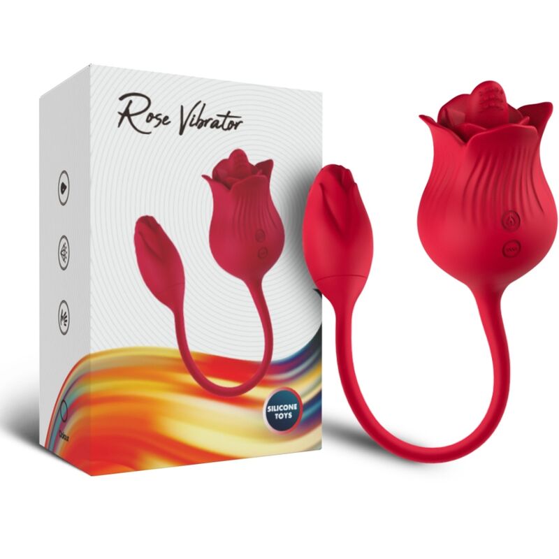 ARMONY - VIBRADOR ESTIMULADOR DE CLÍTORIS ROSA CON COLA 10 MODOS ROJO