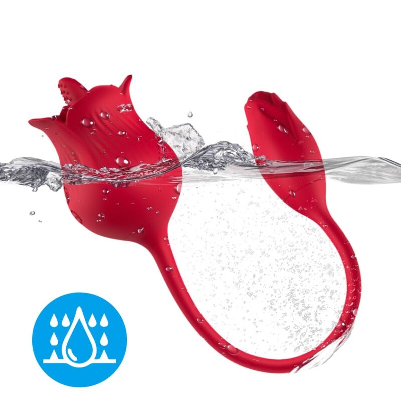 ARMONY - VIBRADOR ESTIMULADOR DE CLÍTORIS ROSA CON COLA 10 MODOS ROJO