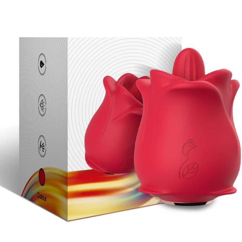 ARMONY - ROSE VIBRADOR DE CLÍTORIS CON 10 MODOS PARA LAMER ROJO