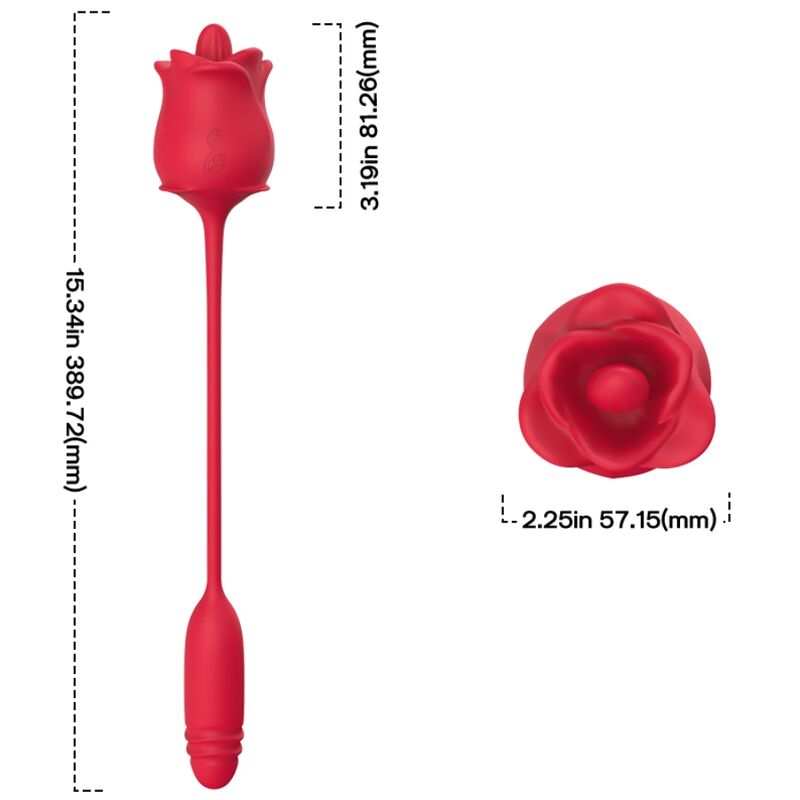 ARMONY - ROSE 3 EN 1, ESTIMULADOR, SUCCIÓN Y SUBIDA Y BAJADA CON COLA ROJA