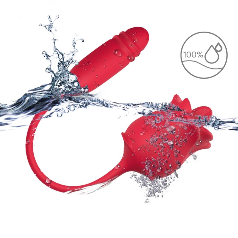 ARMONY - ROSE 3 EN 1, ESTIMULADOR, SUCCIÓN Y SUBIDA Y BAJADA CON COLA ROJA