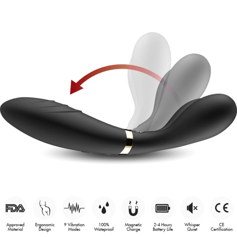 ARMONY - Y-WAND MASAJEADOR Y VIBRADOR DOBLE CABEZAL NEGRO