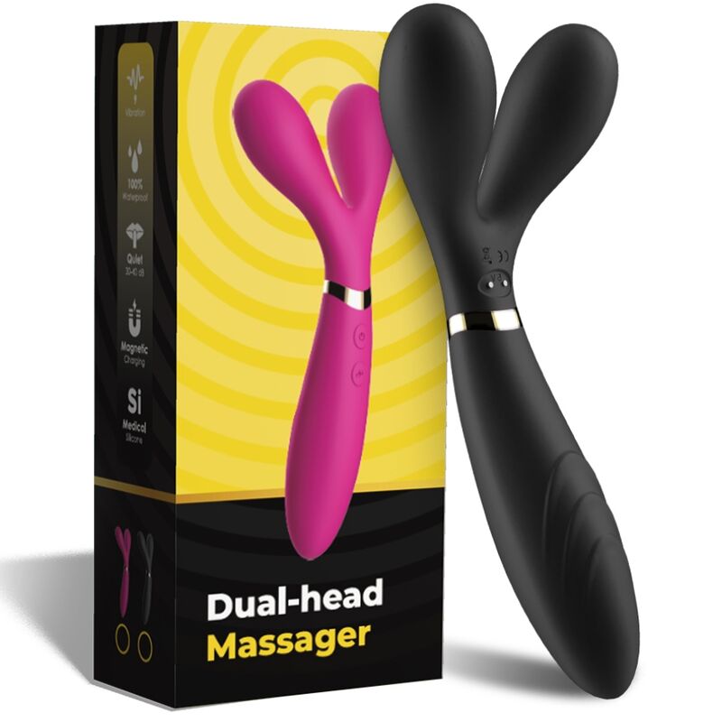 ARMONY - Y-WAND MASAJEADOR Y VIBRADOR DOBLE CABEZAL NEGRO