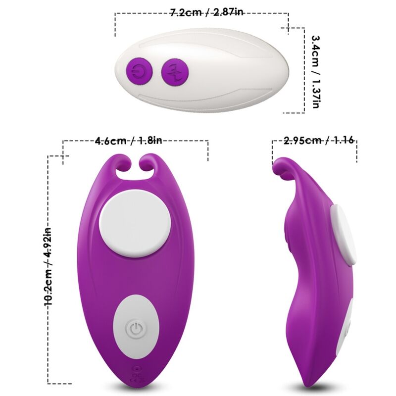 ARMONY - HONEYBEE BRAGUITAS VIBRADORAS CON CONTROL REMOTO PUNTO G MORADO