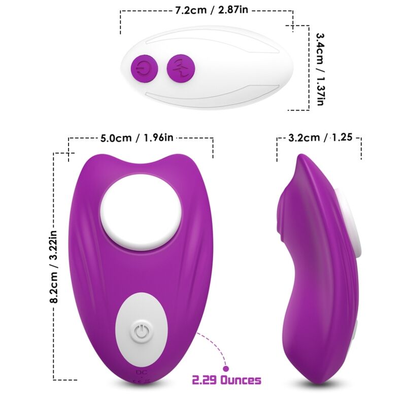 ARMONY - BRAGUITAS VIBRADORAS CON CONTROL REMOTO MARIPOSA MORADA