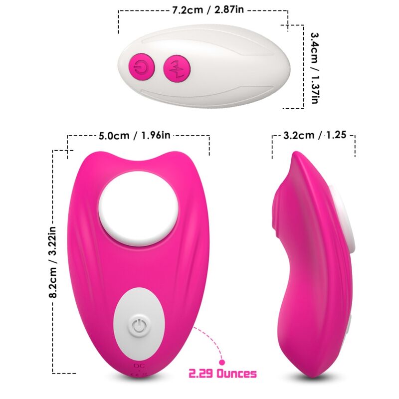 ARMONY - BRAGUITAS VIBRADORAS CON CONTROL REMOTO MARIPOSA ROSA