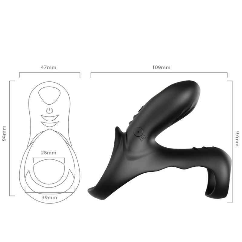 ARMONY - RANGER ANILLO VIBRADOR DOBLE PARA PAREJAS NEGRO