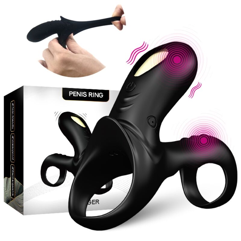 ARMONY - RANGER ANILLO VIBRADOR DOBLE PARA PAREJAS NEGRO