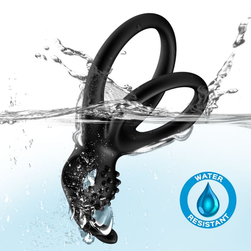 ARMONY - ANILLO VIBRADOR DOBLE TRAVELER PARA PAREJAS CONEJO NEGRO