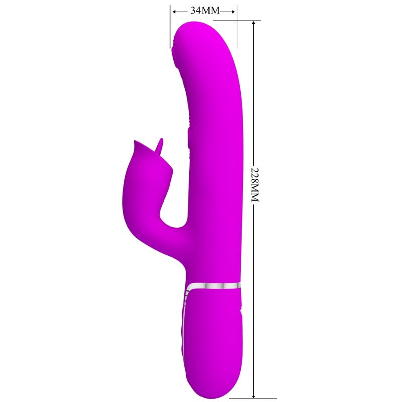 PRETTY LOVE - VIBRADOR CONEJO CON LAMEADO FUCSIA