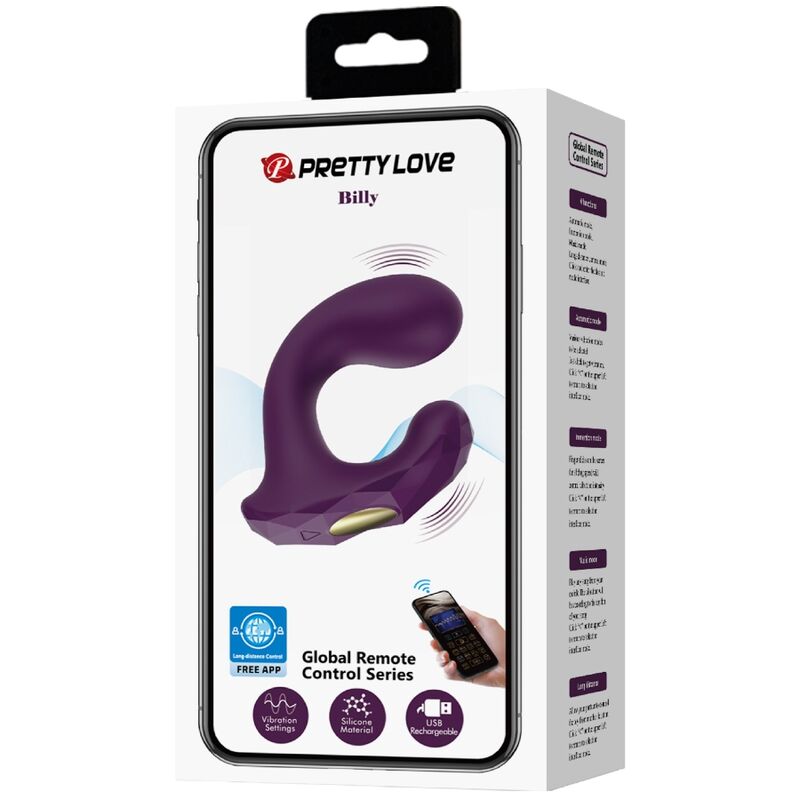 PRETTY LOVE - BILLY CONTROL REMOTO VIBRACIÓN PÚRPURA APLICACIÓN GRATUITA
