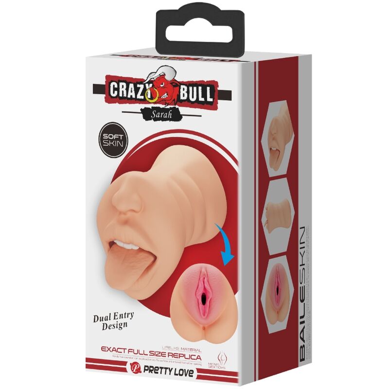 CRAZY BULL - MASTURBADOR SARAH CON FORMA DE VAGINA Y DOBLE ENTRADA