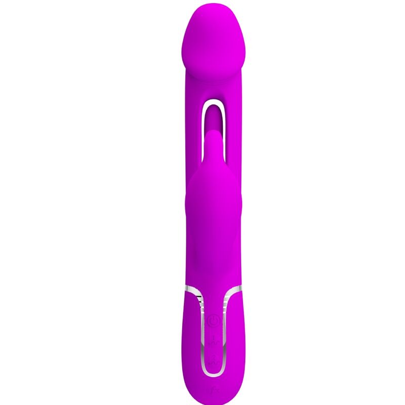 PRETTY LOVE - KAMPAS RABBIT VIBRADOR MULTIFUNCIÓN 3 EN 1 CON LENGUA FUCSIA