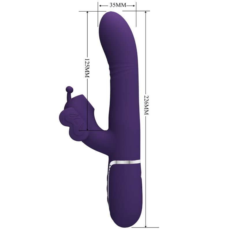 PRETTY LOVE - VIBRADOR CONEJO MULTIFUNCIÓN 4 EN 1 MARIPOSA MORADO
