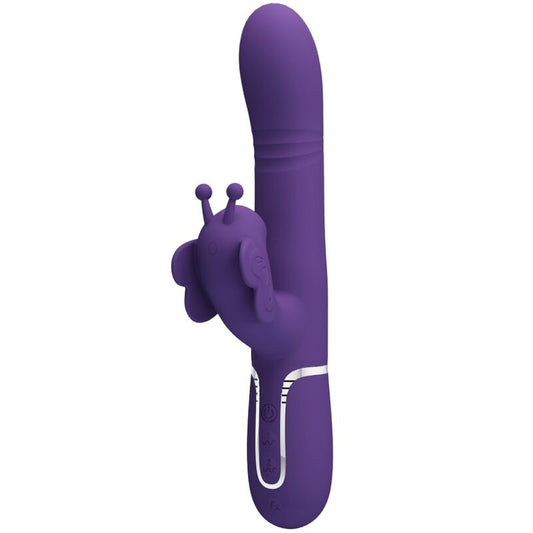 PRETTY LOVE - VIBRADOR CONEJO MULTIFUNCIÓN 4 EN 1 MARIPOSA MORADO