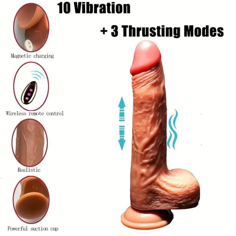 ARMONY - DILDO VIBRADOR REALISTA Y CONTROL REMOTO DE EMPUJE 22,5 CM