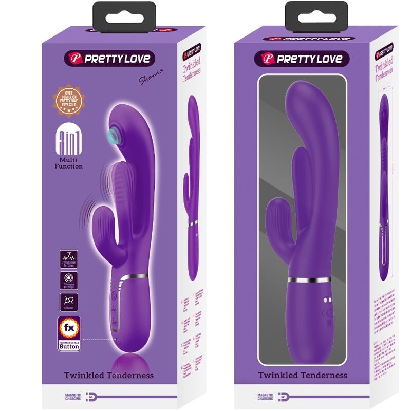 PRETTY LOVE - SHANIA TRIPLE RABBIT VIBRADOR MULTIFUNCIÓN MORADO