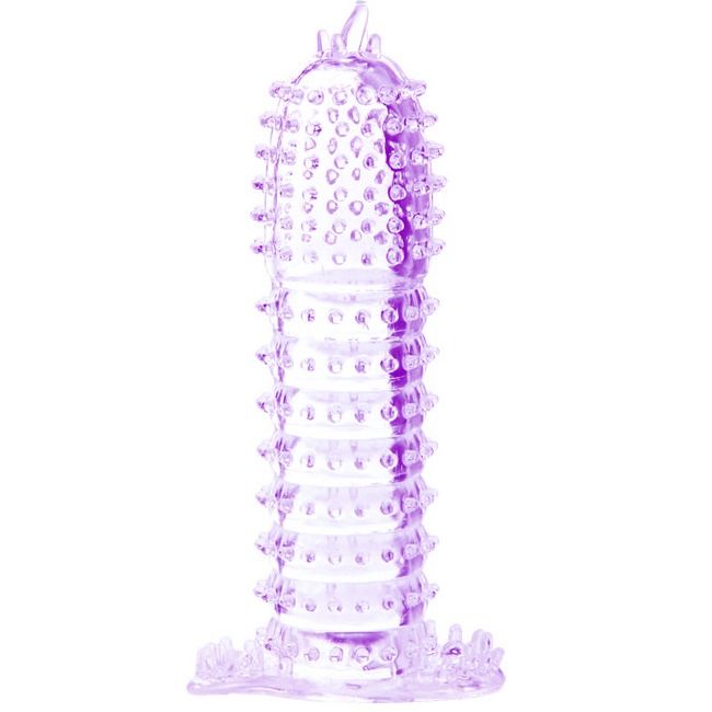 BAILE - FUNDA PARA EL PENE CON PUNTOS ESTIMULANTES MORADA 14 CM