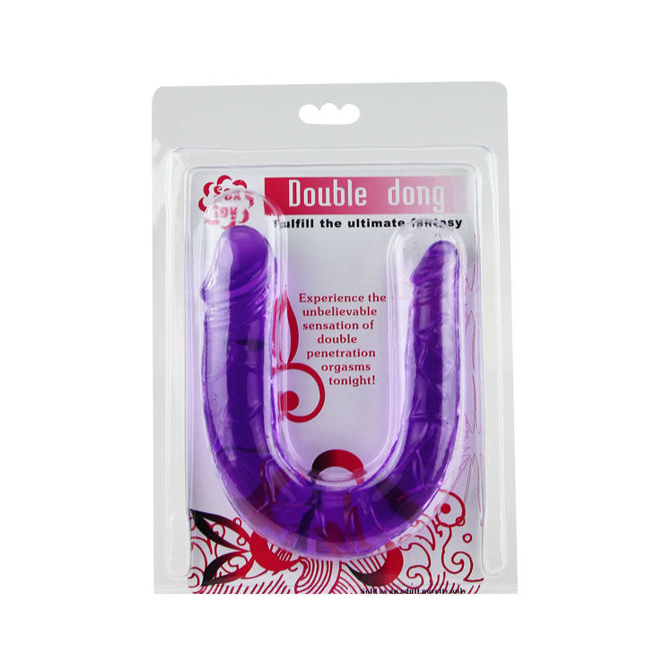 BAILE - DILDO DOBLE EN GELATINA FLEXIBLE COLOR LILA