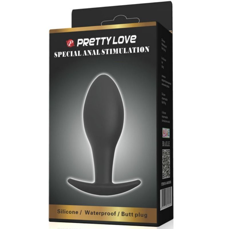 PRETTY LOVE - PLUG ANAL DE SILICONA CON ANCLA 8,5 CM NEGRO