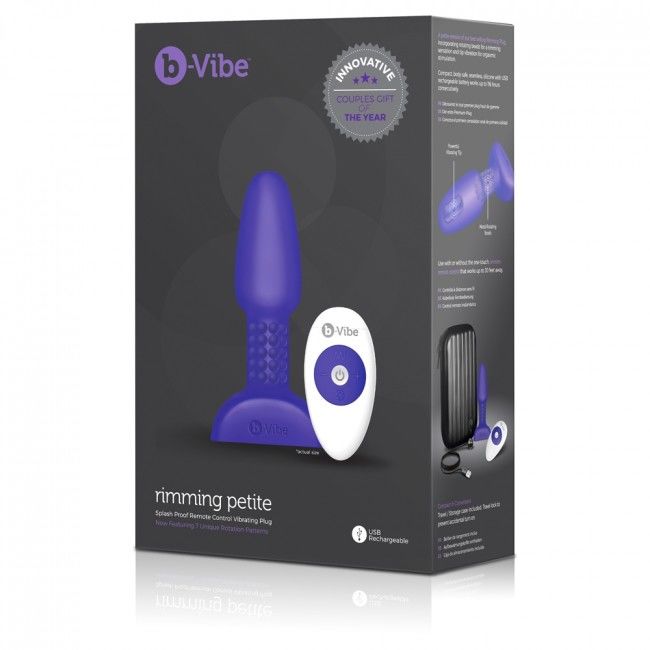 B-VIBE - PLUG ANAL DE CONTROL REMOTO RIMMING PEQUEÑO LILA