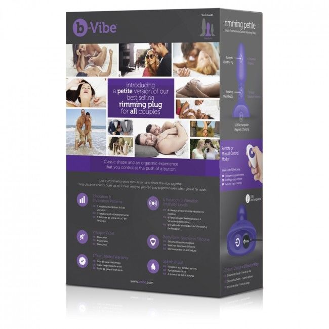 B-VIBE - PLUG ANAL DE CONTROL REMOTO RIMMING PEQUEÑO LILA
