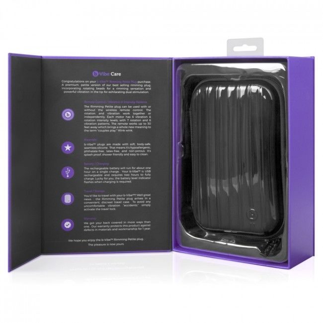B-VIBE - PLUG ANAL DE CONTROL REMOTO RIMMING PEQUEÑO LILA