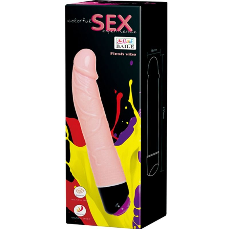 BAILE - VIBRACIÓN Y ROTACIÓN SEXUAL COLORIDA 24 CM