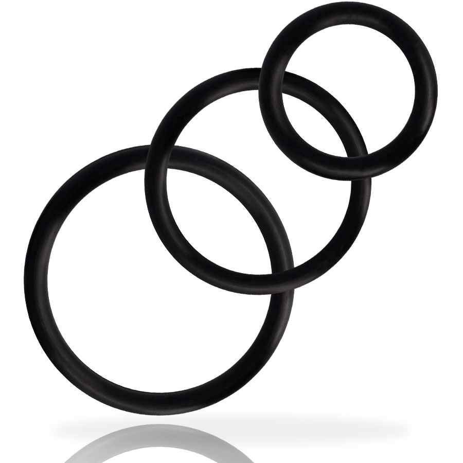 JUGUETES ADICTOS - SET DE ANILLOS PARA PENE NEGROS