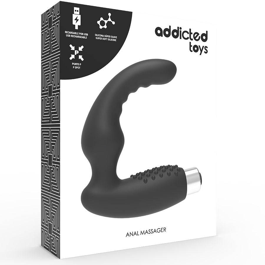 ADDICTED TOYS - VIBRADOR PROSTÁTICO RECARGABLE MODELO 2 - NEGRO