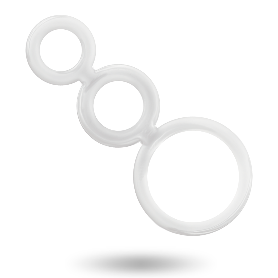 JUGUETES ADICTO - SET DE ANILLOS PARA EL PENE TRANSPARENTES