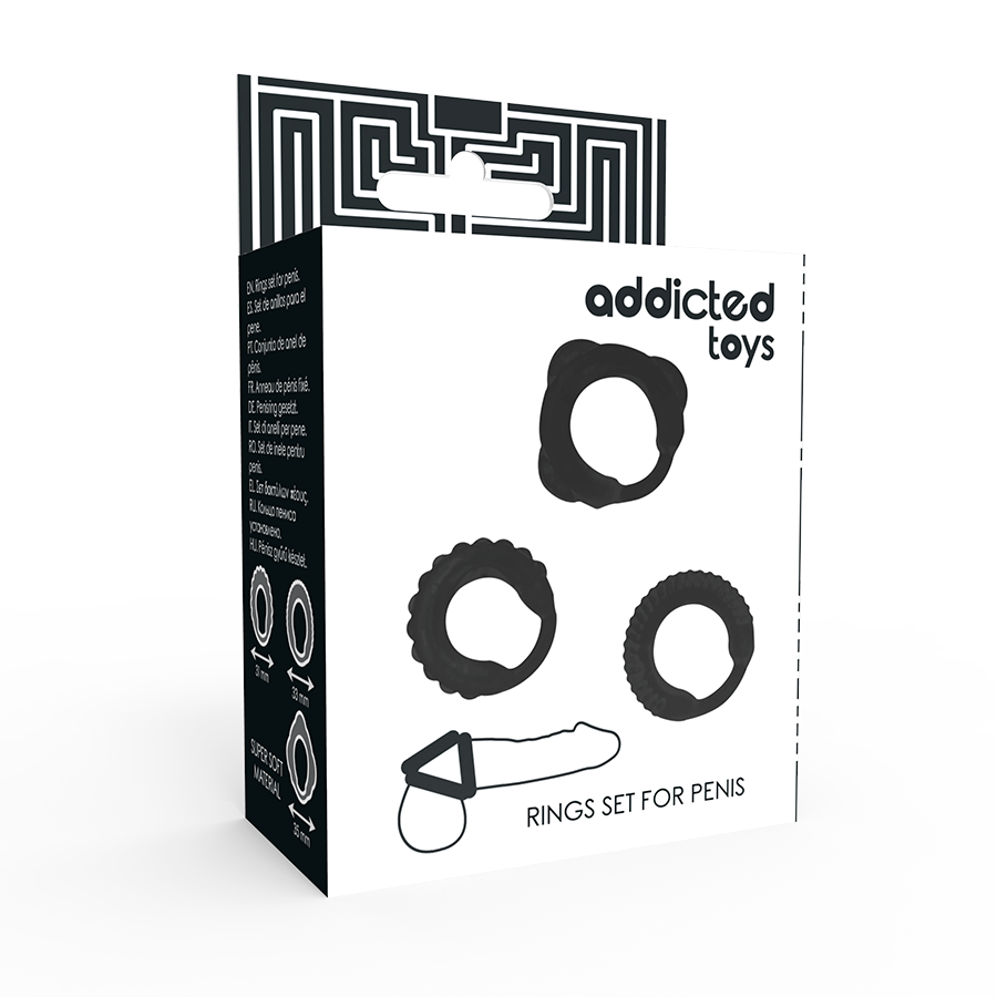 JUGUETES ADICTO - SET DE ANILLOS EN C NEGROS