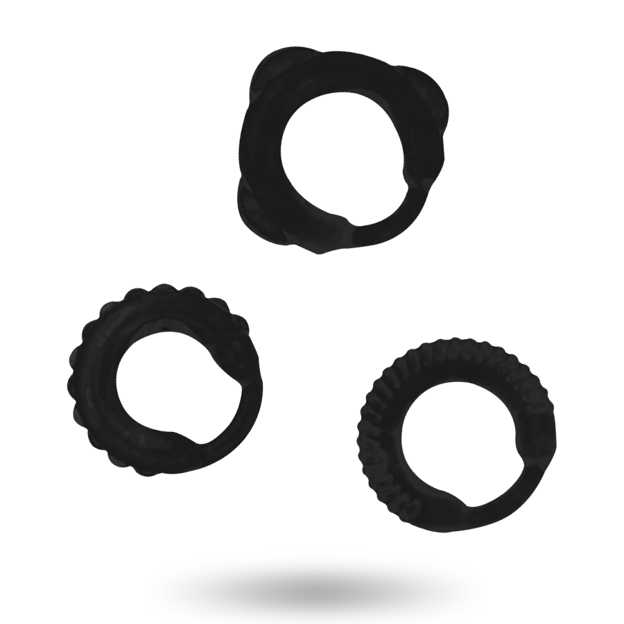 JUGUETES ADICTO - SET DE ANILLOS EN C NEGROS
