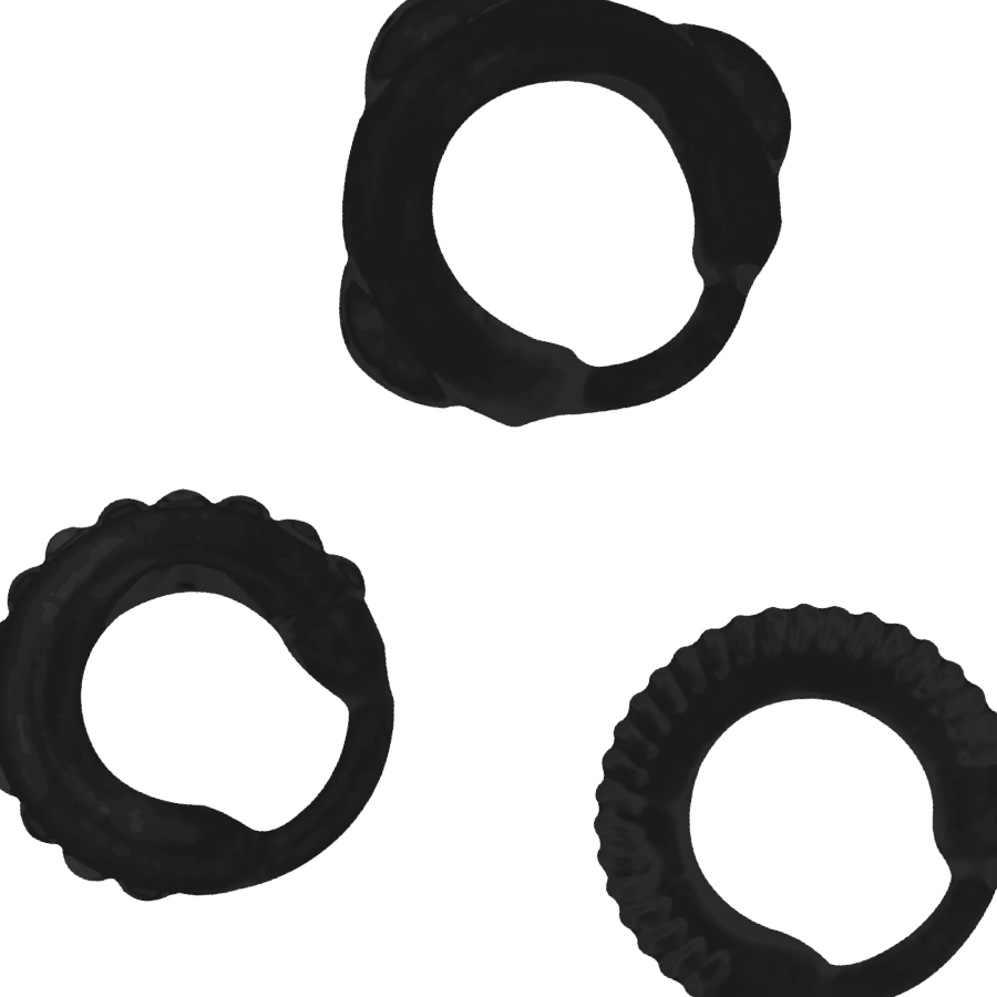 JUGUETES ADICTO - SET DE ANILLOS EN C NEGROS
