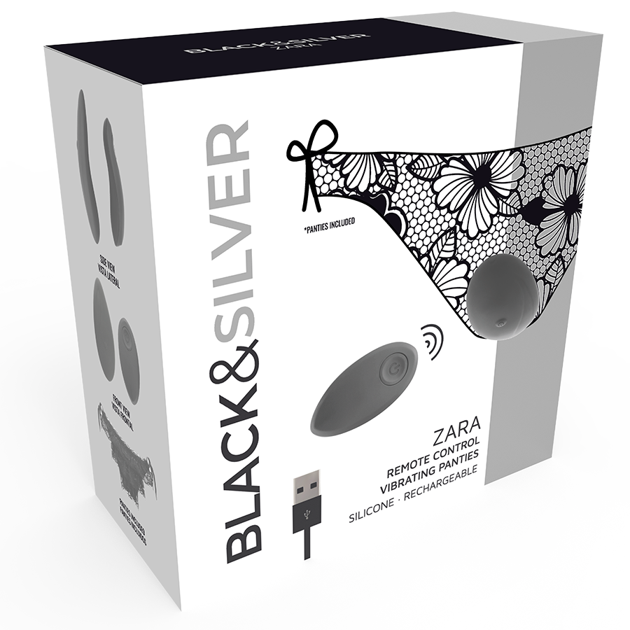 BLACK&SILVER - ESTIMULADOR DE CONTROL REMOTO ZARA CON BRAGUITA GRATIS