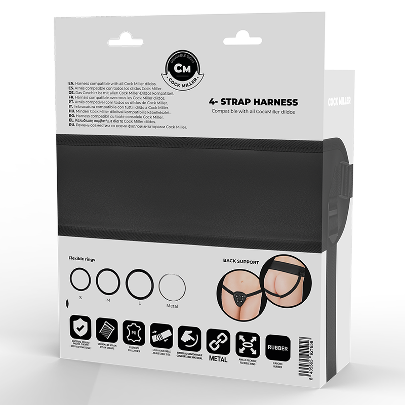 COCK MILLER - ARNÉS + SILICONA DENSIDAD ARTICULABLE COCKSIL 24 CM